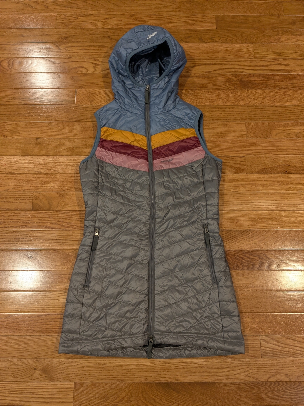 Skhoop Paige Long Puffer Hooded Vest Small